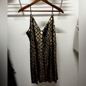 Gold and Black Sequin Dress